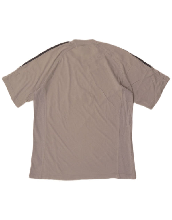 Adidas Herren Grafik T-Shirt Top UK 40/42 Mittelgraue Baumwolle
