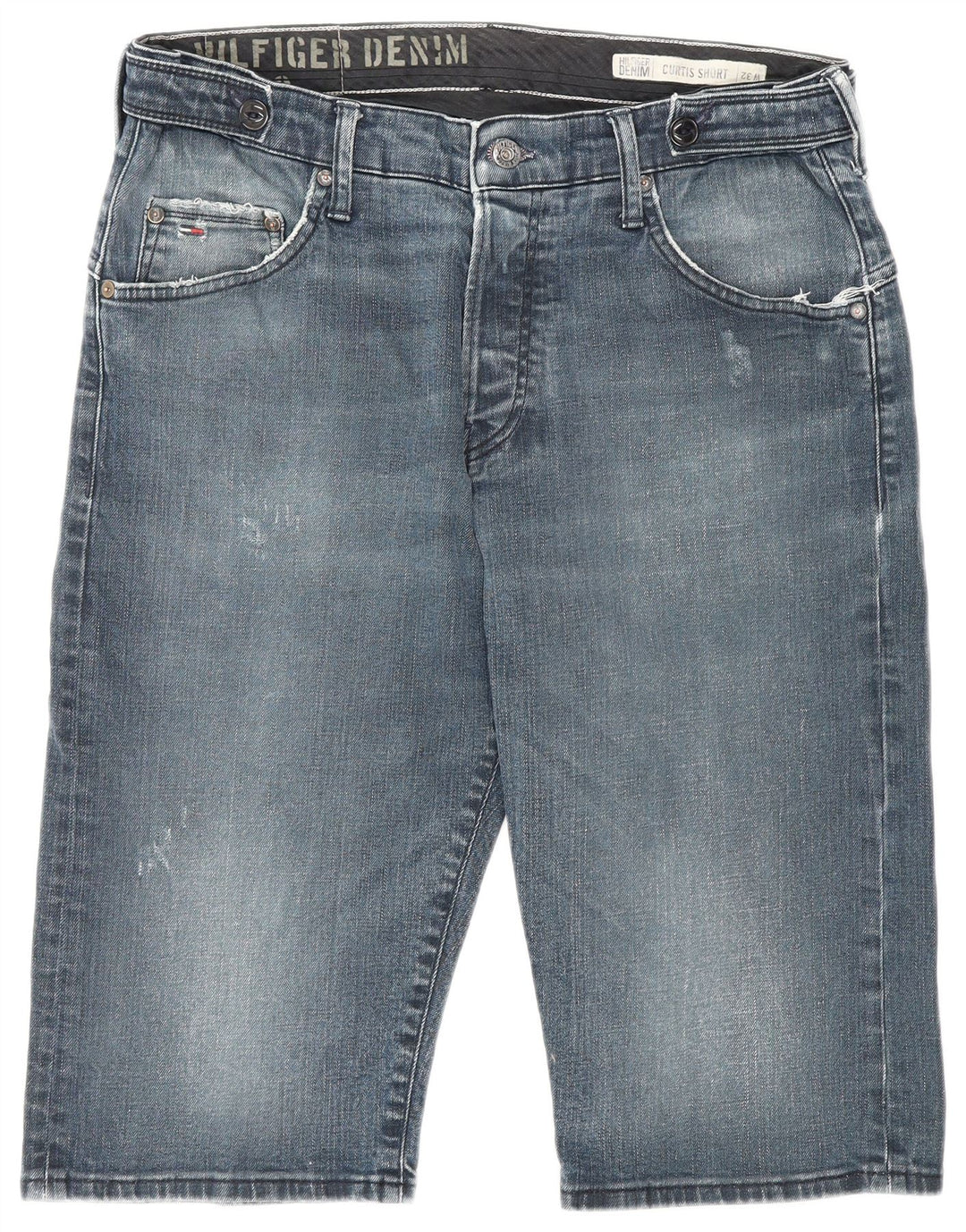Tommy Hilfiger Herren Curtis Distressed Denim Shorts W32 Mittelblau