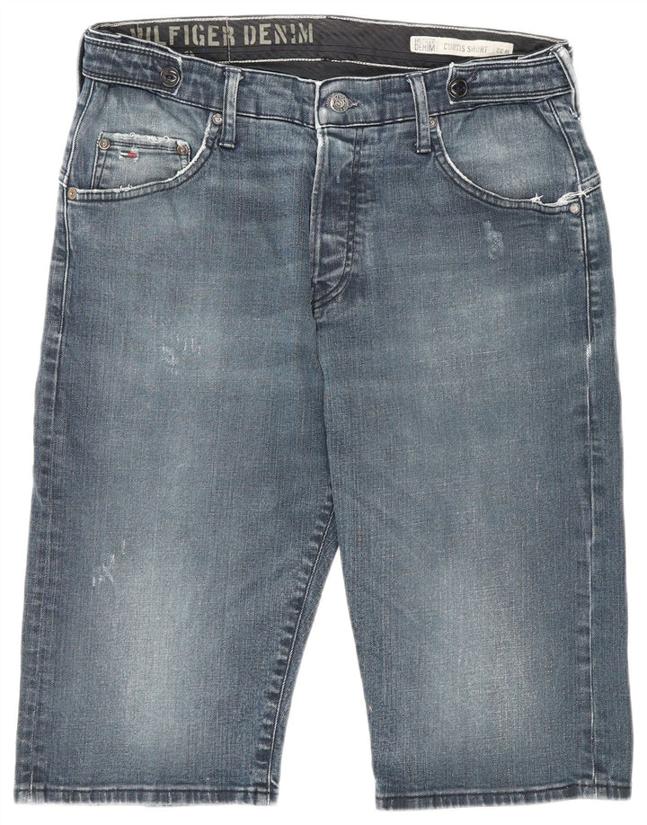 Tommy Hilfiger Herren Curtis Distressed Denim Shorts W32 Mittelblau