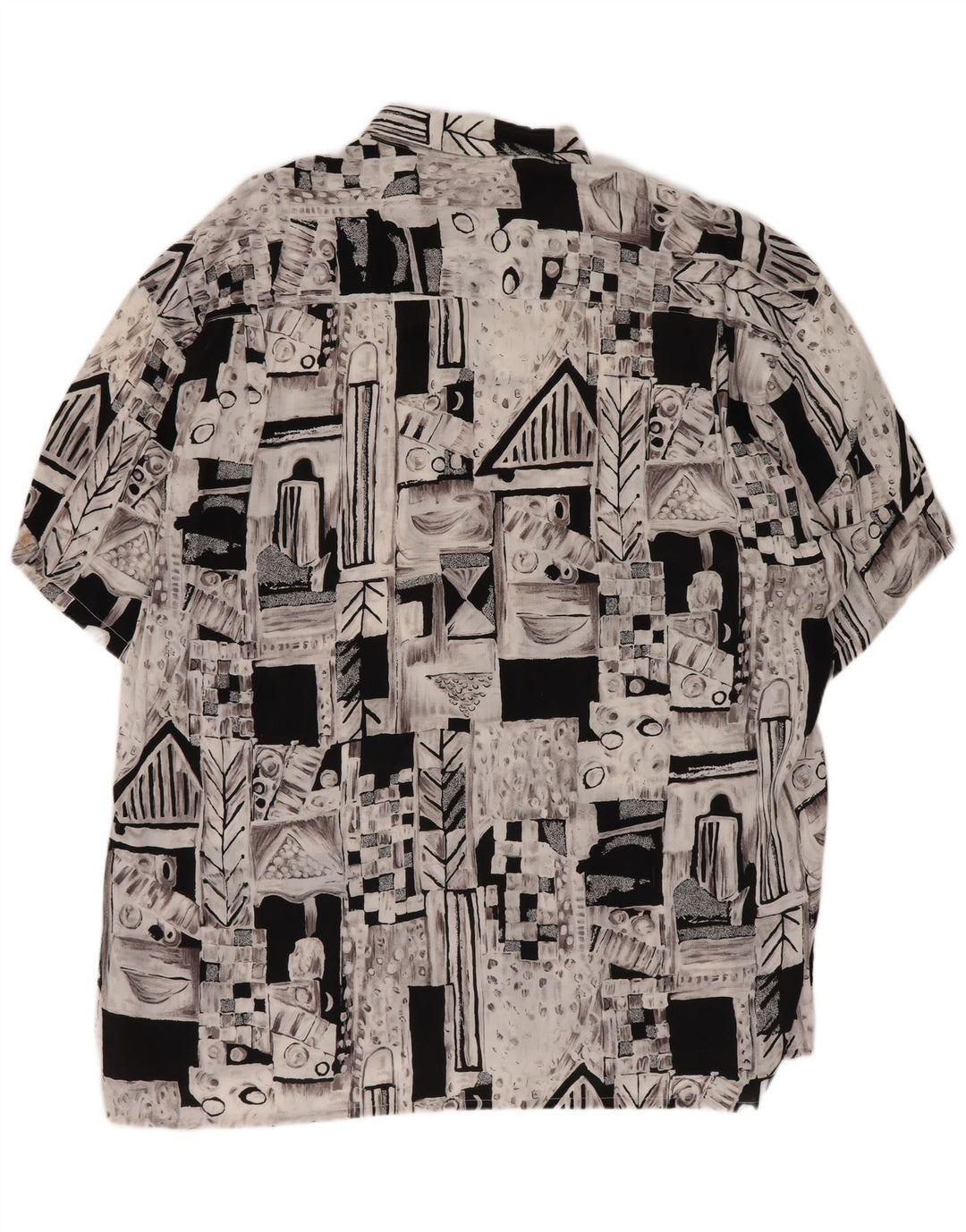 Vintage Herren Kurzarmshirt XL Grau Geometrisch