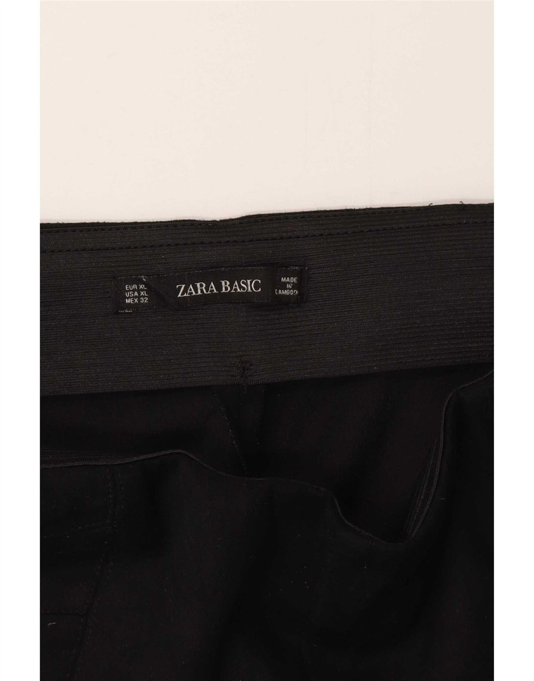 Zara Damen Slim Hose XL W36 L27 Schwarz