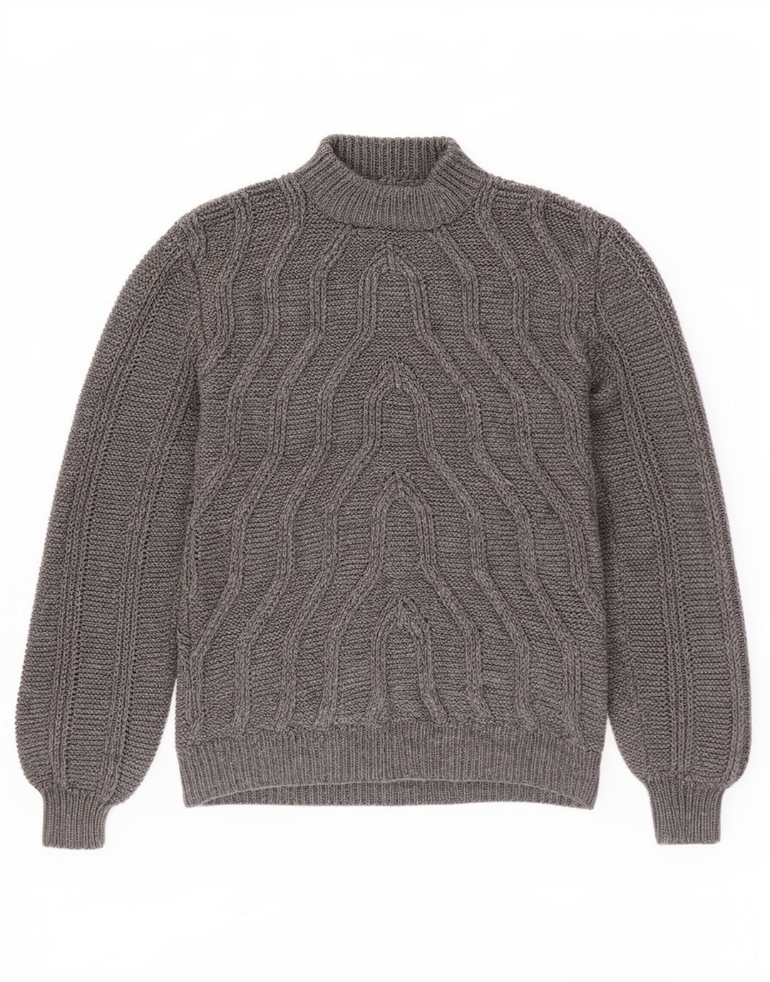 Vintage Herren Rollkragenpullover Pullover mittelgrau geometrisch