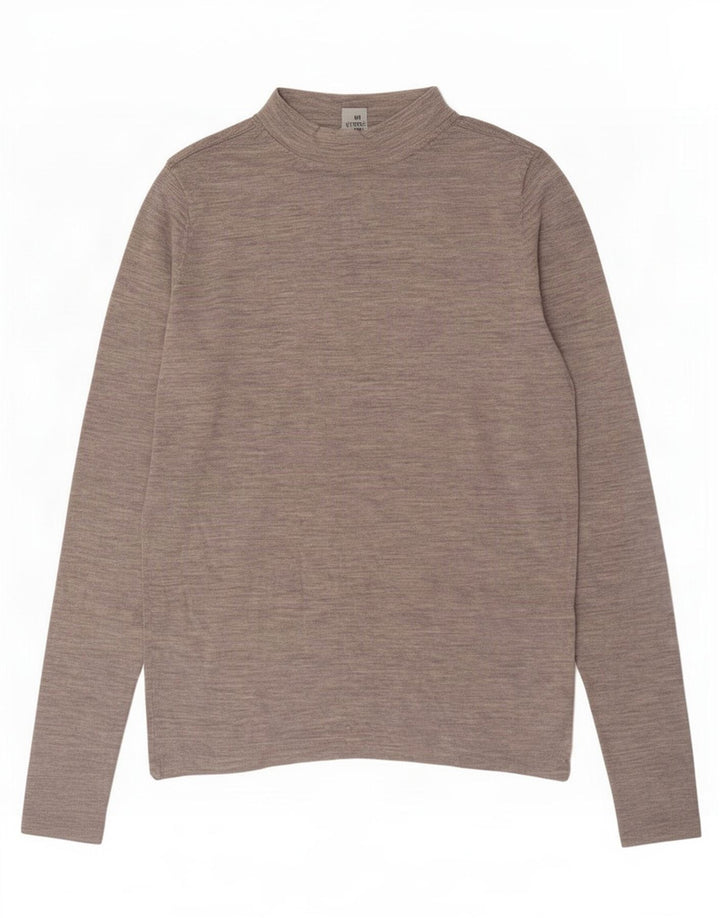 Cos Womens Top Langarm UK 10 Small Grau meliert Polyamid