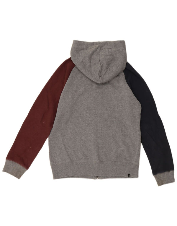 Billabong Jungen-Kapuzenpullover mit Reißverschluss, 13–14 Jahre, graue Farbblock-Baumwolle