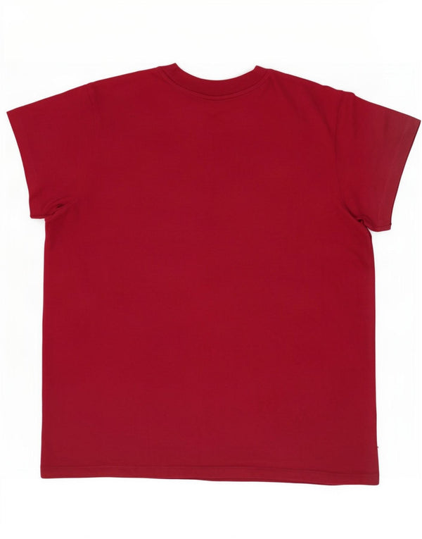 Adidas Womens Graphic T-Shirt Top UK 14 Large Burgundy Cotton
