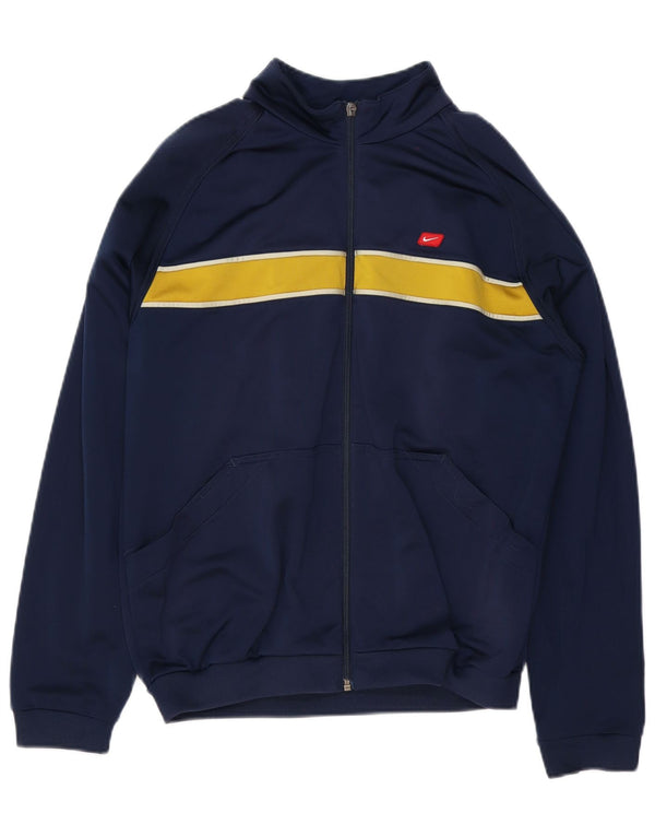 Nike Jungen-Trainingsanzugoberteil mit Grafik, 13–14 Jahre, XL, Marineblau, Farbblock