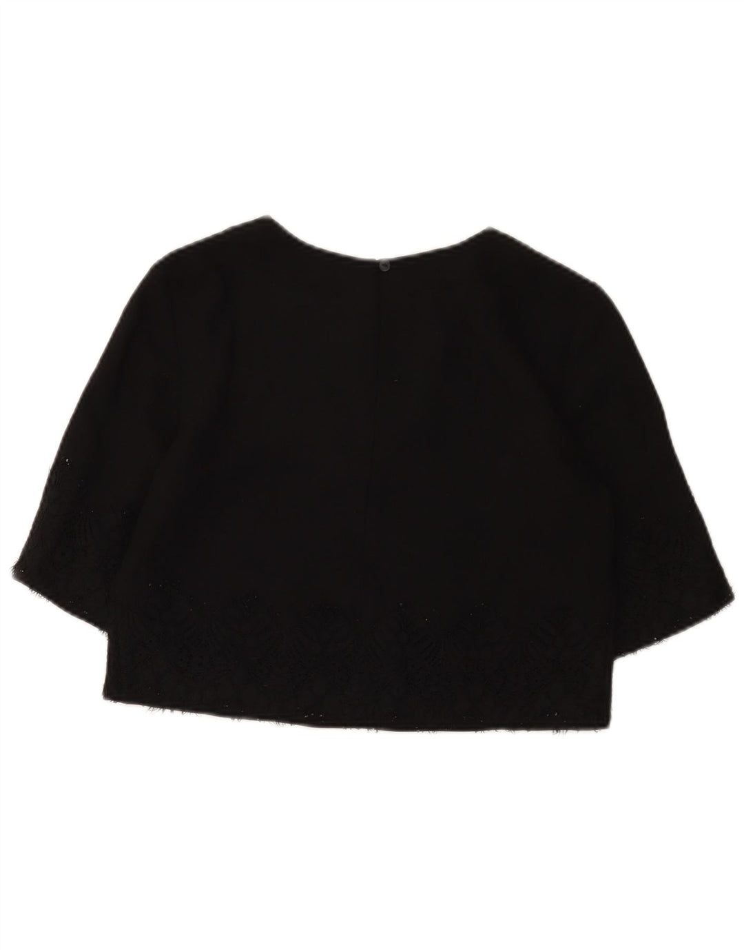 French Connection Damen Crop Top UK 8 Small Schwarz Polyester