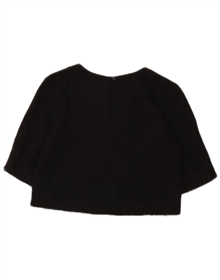 French Connection Damen Crop Top UK 8 Small Schwarz Polyester