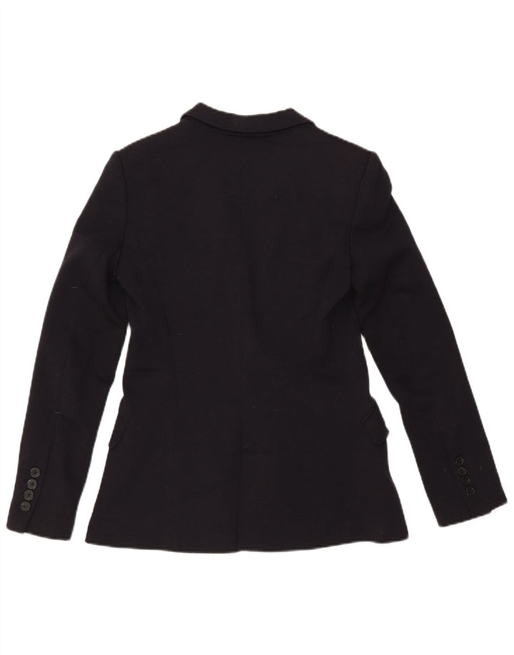 Zara Damen 1-Knopf-Blazerjacke UK 10 Small Schwarz Polyester