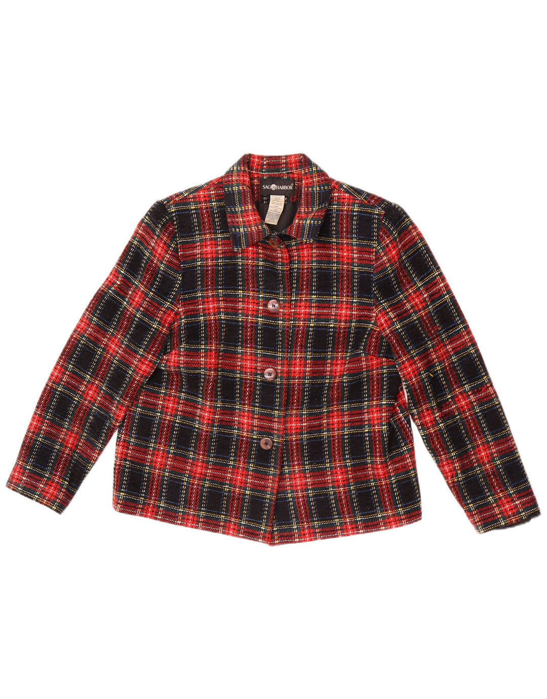 Sag Harbor Damen-Blazerjacke mit 4 Knöpfen, Größe M, mehrfarbig, kariert