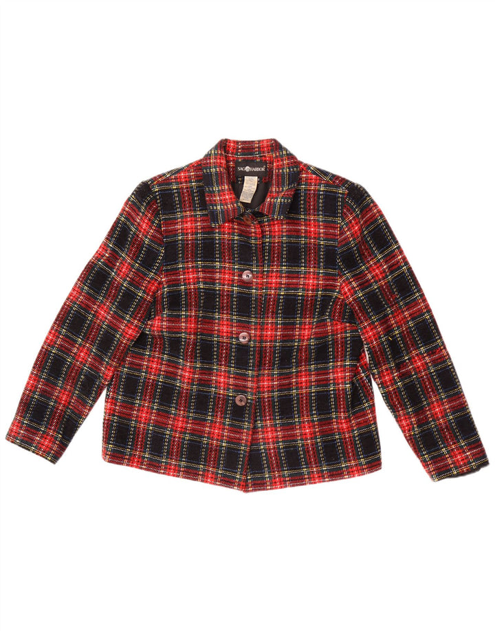 Sag Harbor Damen-Blazerjacke mit 4 Knöpfen, Größe M, mehrfarbig, kariert