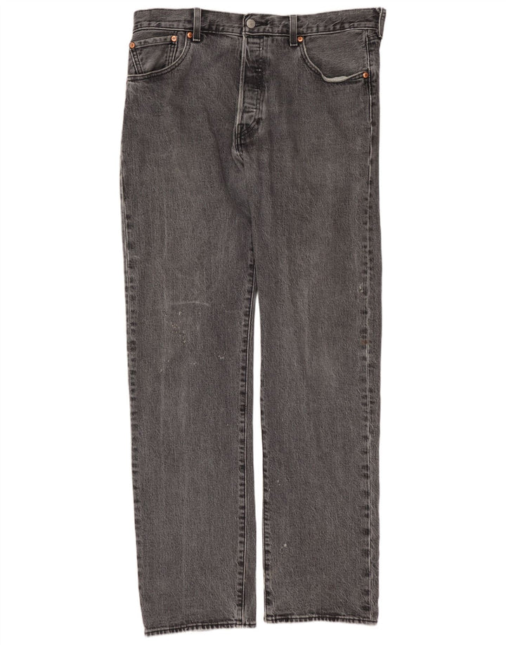 LEVI'S Herren 501 Straight Jeans W34 L34 Graue Baumwolle