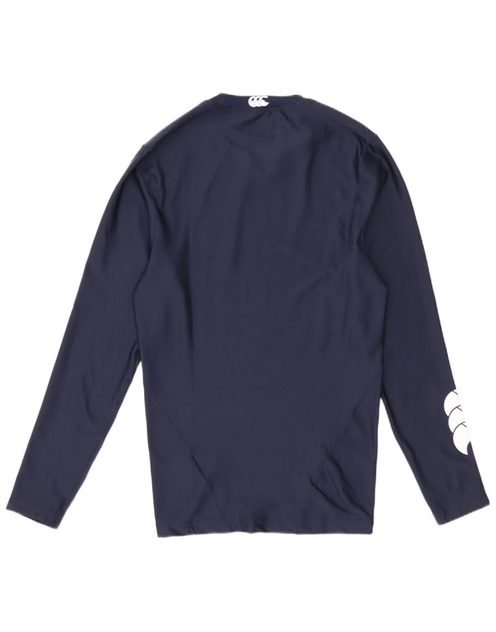 Canterbury Herren Grafik-Top, langärmelig, klein, marineblau, Polyester