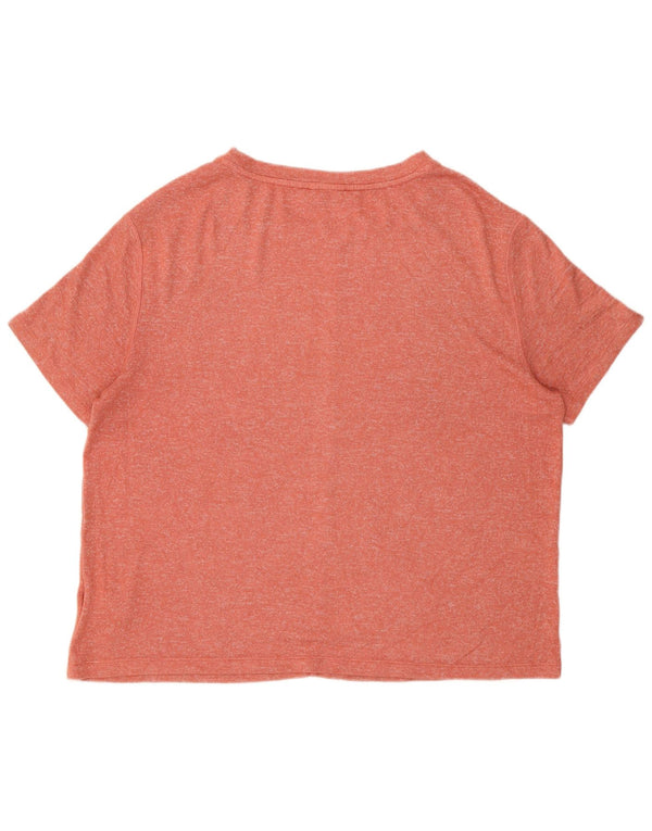 Marks & Spencer Damen T-Shirt Top UK 16 Large Orange Viskose