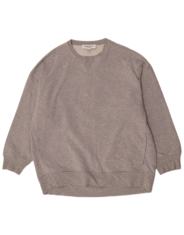 Carolyn Donnelly Übergroßer Damen-Sweatshirt-Pullover UK 14 Mittelgrau