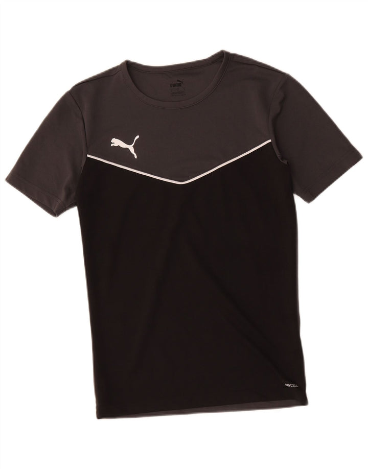 Puma Herren T-Shirt Top Small Schwarz Colourblock Polyester