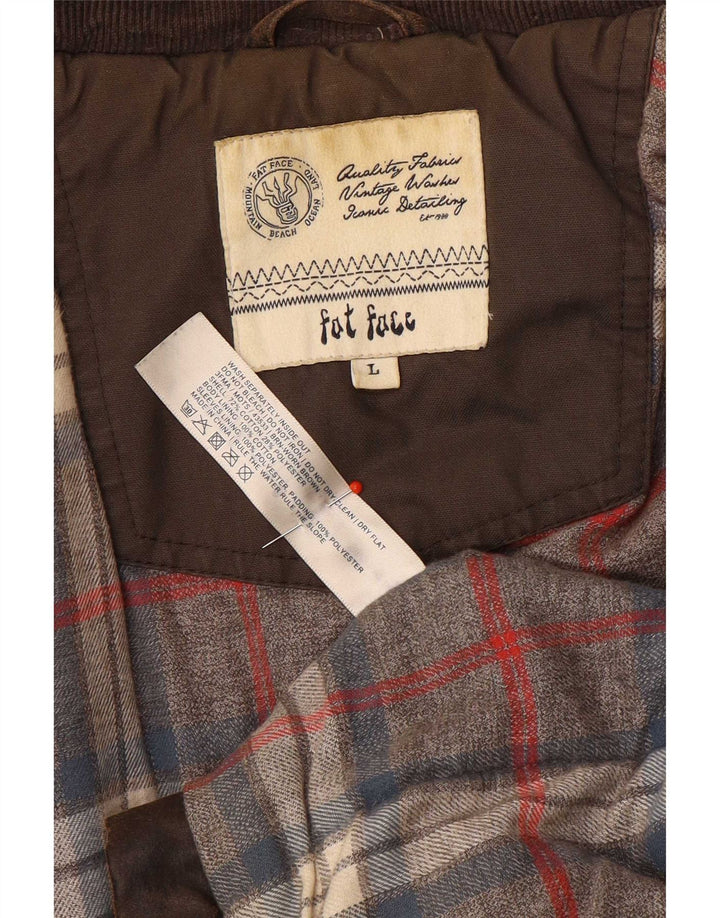 Fat Face Herrenjacke aus gewachster Baumwolle, UK 40, große braune Baumwolle