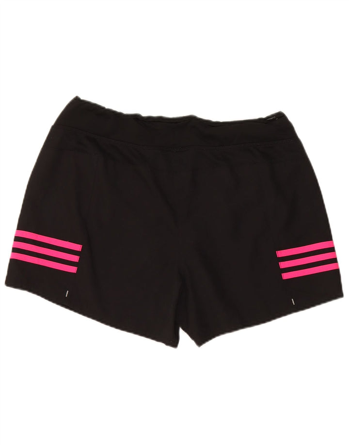 ADIDAS Damen Sportshorts UK 14 Medium Schwarz Polyester