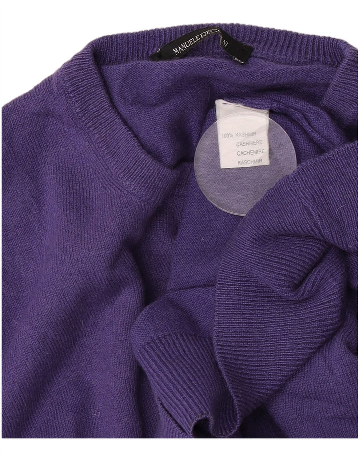 Vintage Herren Pullover mit Rundhalsausschnitt Mittellila Kaschmir