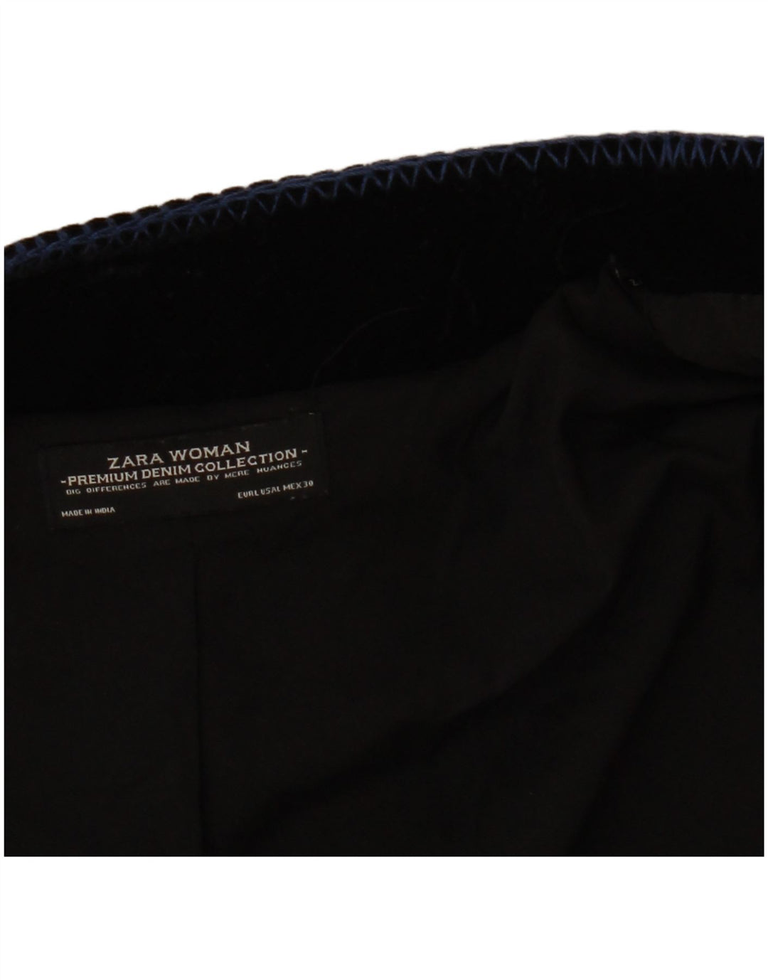 ZARA Damen Velvet Open Bolero Jacke UK 16 Large Schwarz Paisley