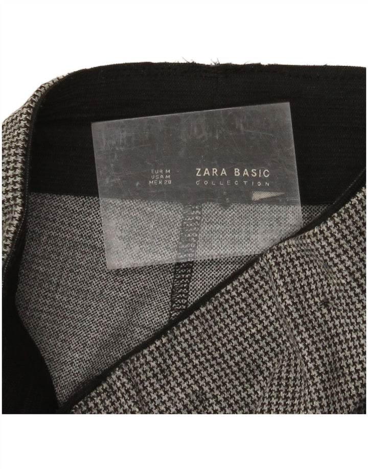 ZARA Womens Leggings UK 14 Medium  Grey Houndstooth