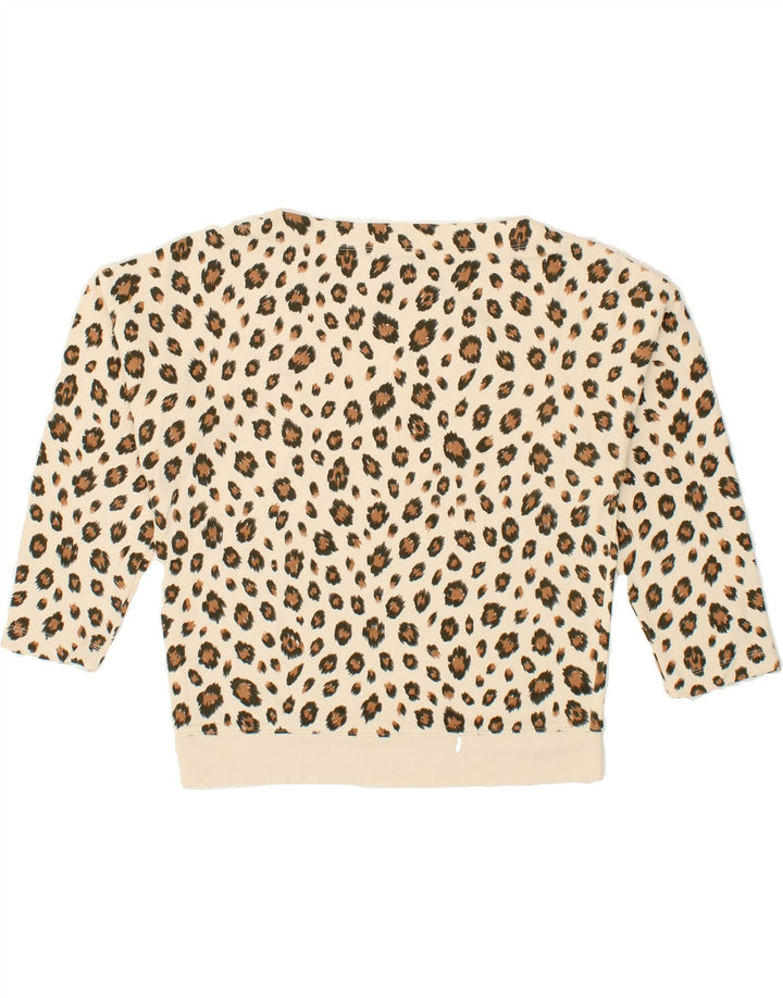 J. CREW Womens 3/4 Sleeve Sweatshirt Jumper UK 14 Medium Beige Vintage J. Crew and Second-Hand J. Crew from Messina Hembry 