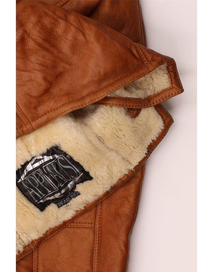VINTAGE Herren Lammfelljacke IT 52 XL Braun