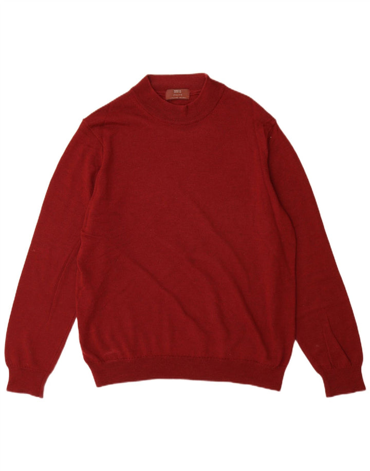 Marks & Spencer Herren-Pullover mit Rundhalsausschnitt, Größe L, rote Merinowolle