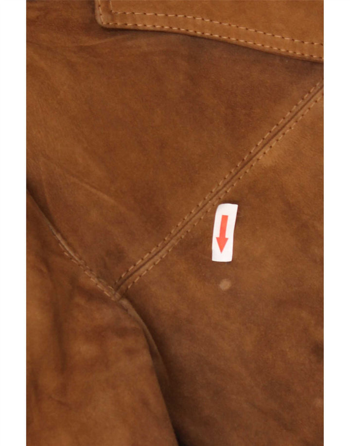 Vintage Herren 3-Knopf-Wildleder-Blazerjacke UK 40 Großes braunes Leder