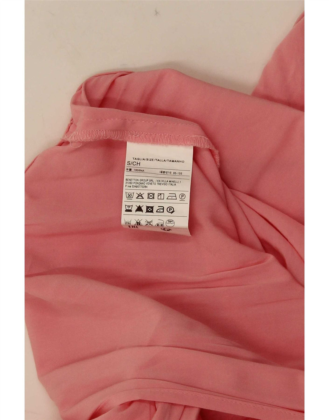 Benetton Damen Neckholder-Kleid UK 10 Small Rosa Viskose
