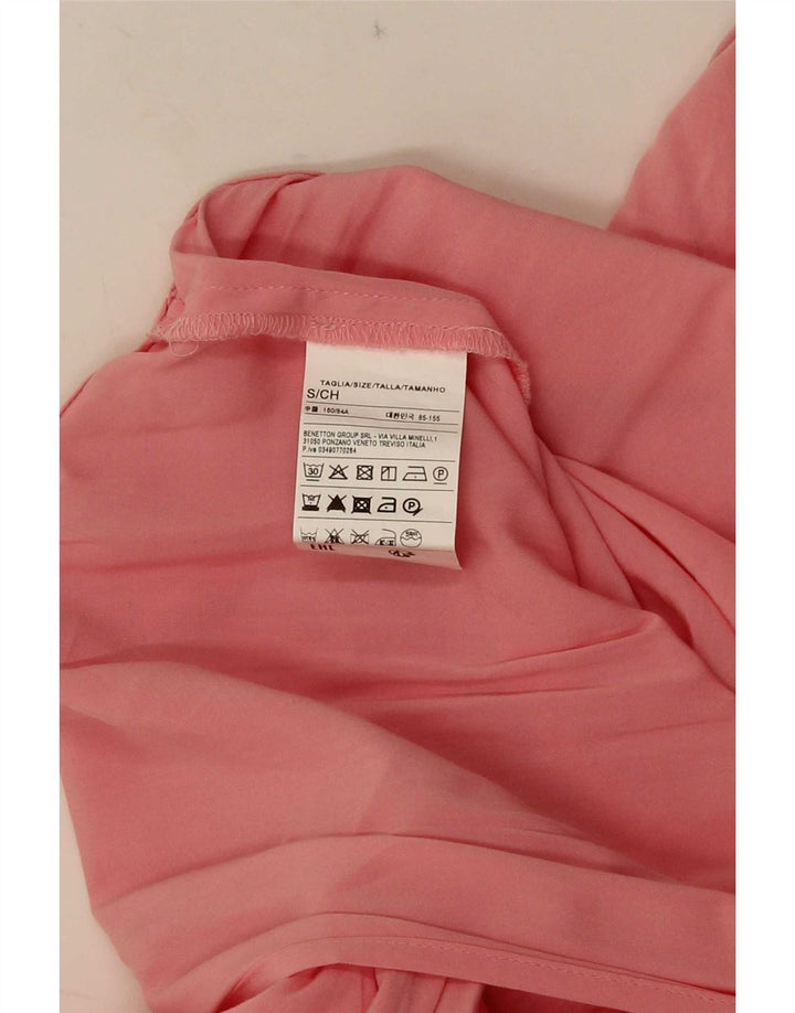 Benetton Damen Neckholder-Kleid UK 10 Small Rosa Viskose