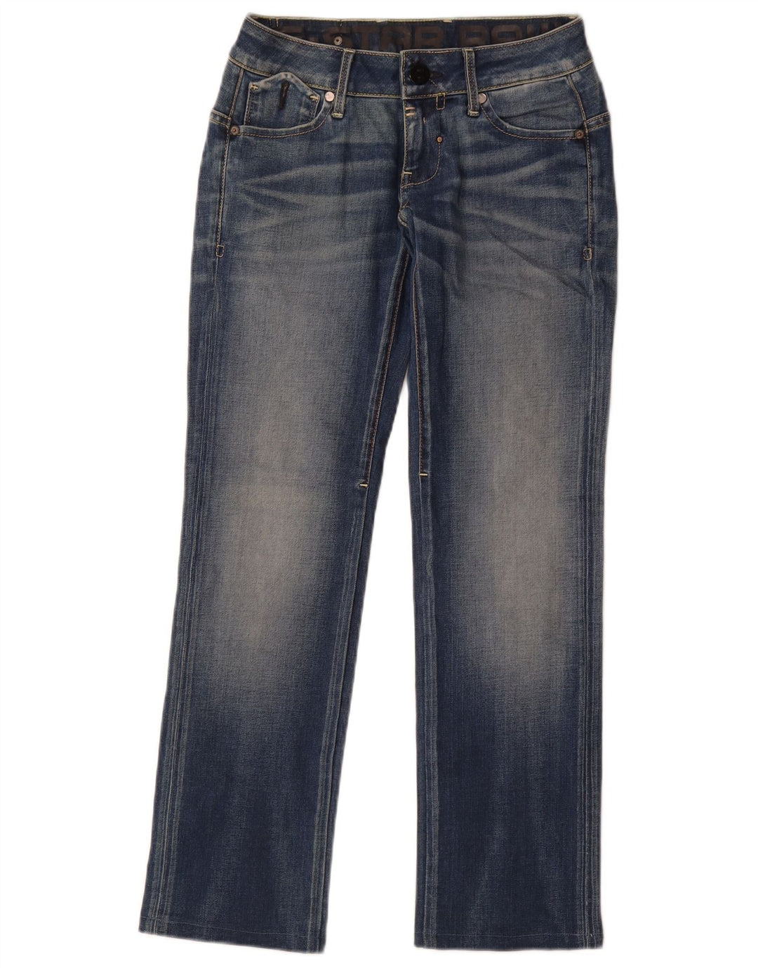 G-Star Damen Straight Jeans W24 L28 Blaue Baumwolle