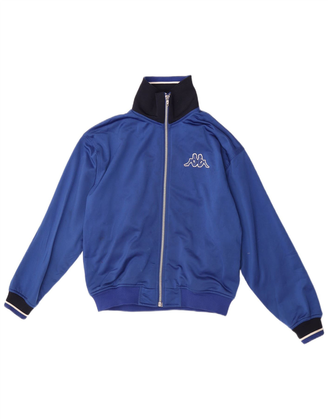 Kappa Jungen-Trainingsanzug-Top-Jacke, 12–13 Jahre, XL, blaues Farbblock-Polyester