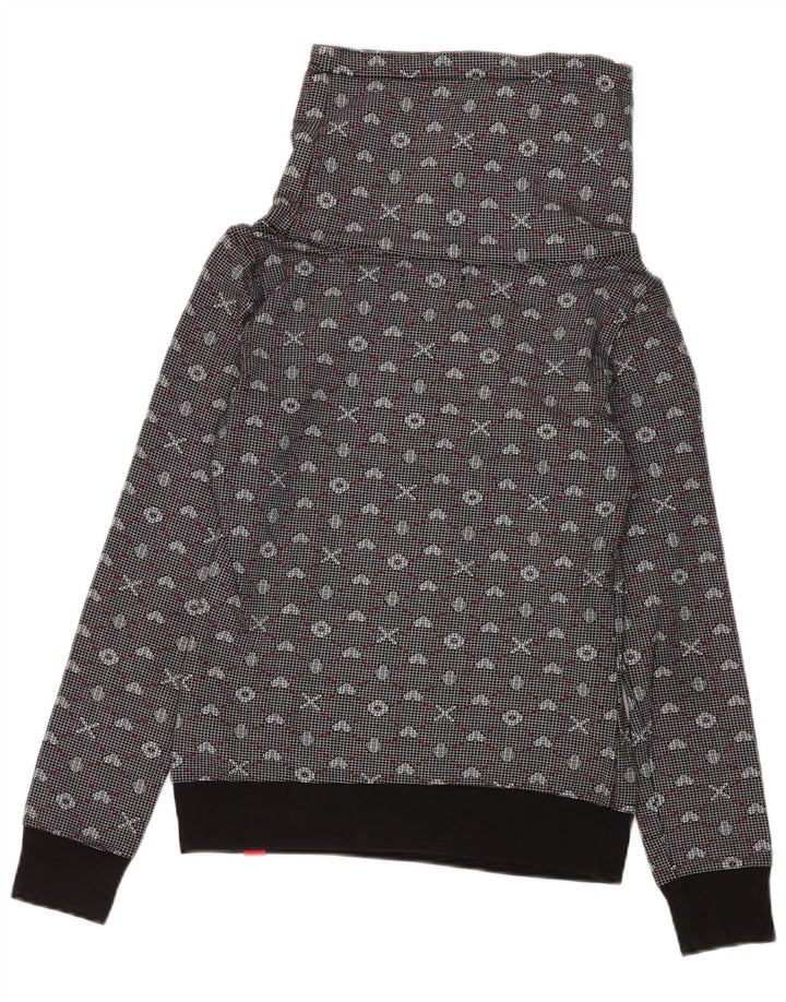Converse Damen Grafik-Sweatshirt-Pullover UK 12 Mittelgrau Geometrisch