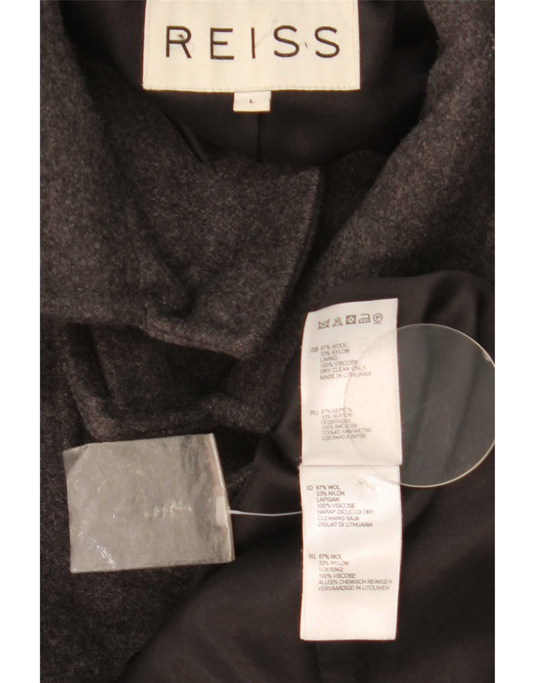 Reiss Herrenmantel UK 40 Große graue Wolle
