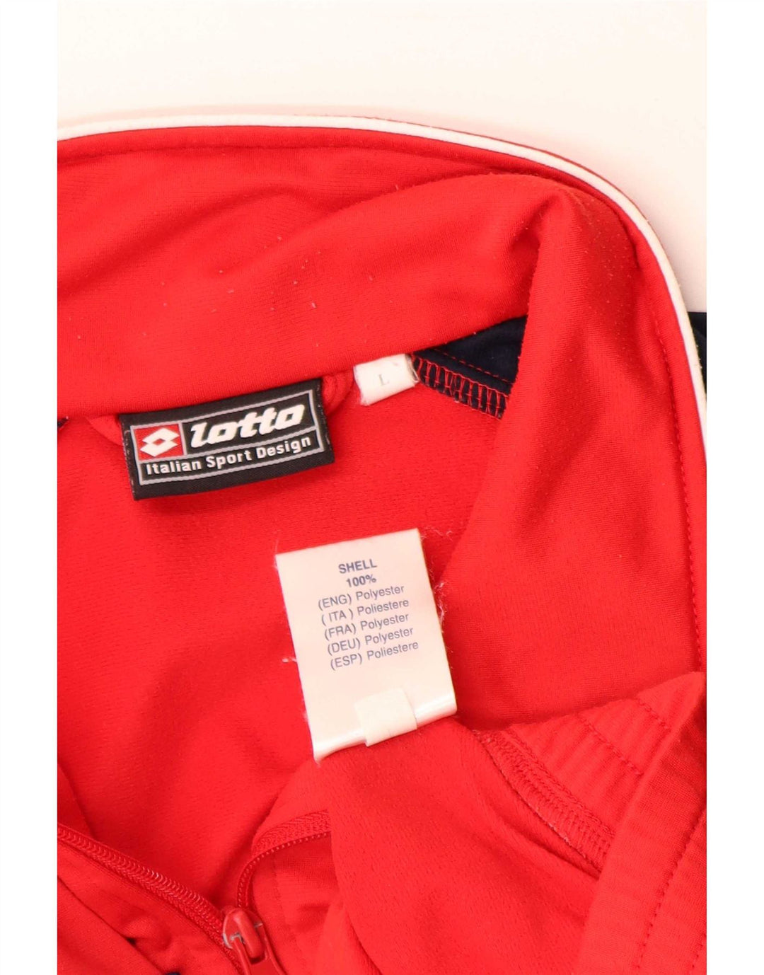 Lotto Herren-Trainingsanzug-Top-Jacke, UK 40/42, großes rotes Farbblock-Polyester