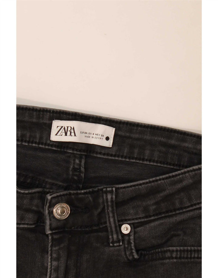 Zara Damen Schlagjeans EU 36 XS W26 L30 Schwarz