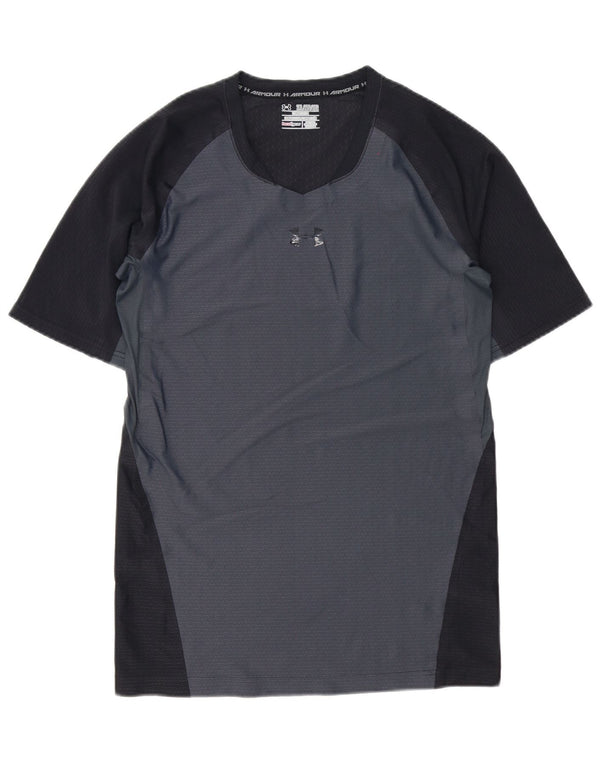 Under Armour Herren-Kompressions-T-Shirt-Oberteil 2XL Graues Colourblock-Polyester