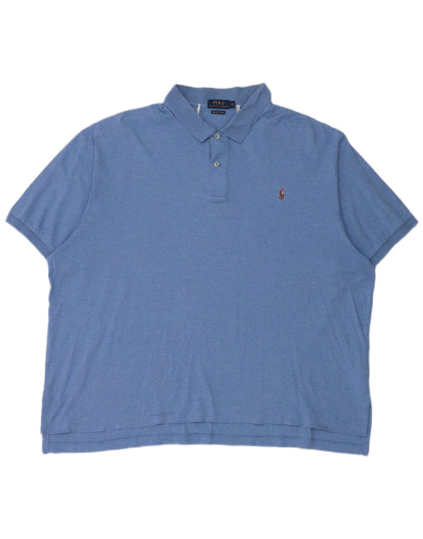 Polo Ralph Lauren Herren Big Poloshirt 3XL Blau gefleckte Baumwolle