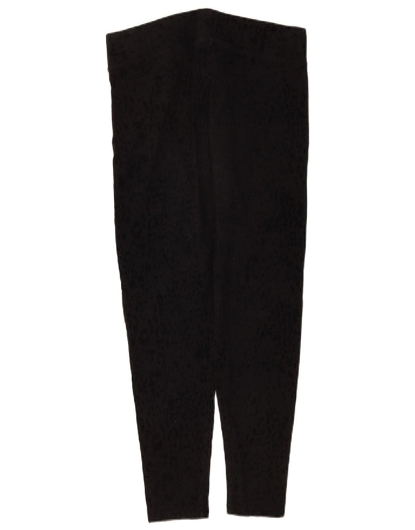Marks & Spencer Damen Leggings UK 14 Große schwarze Baumwolle mit Animal-Print