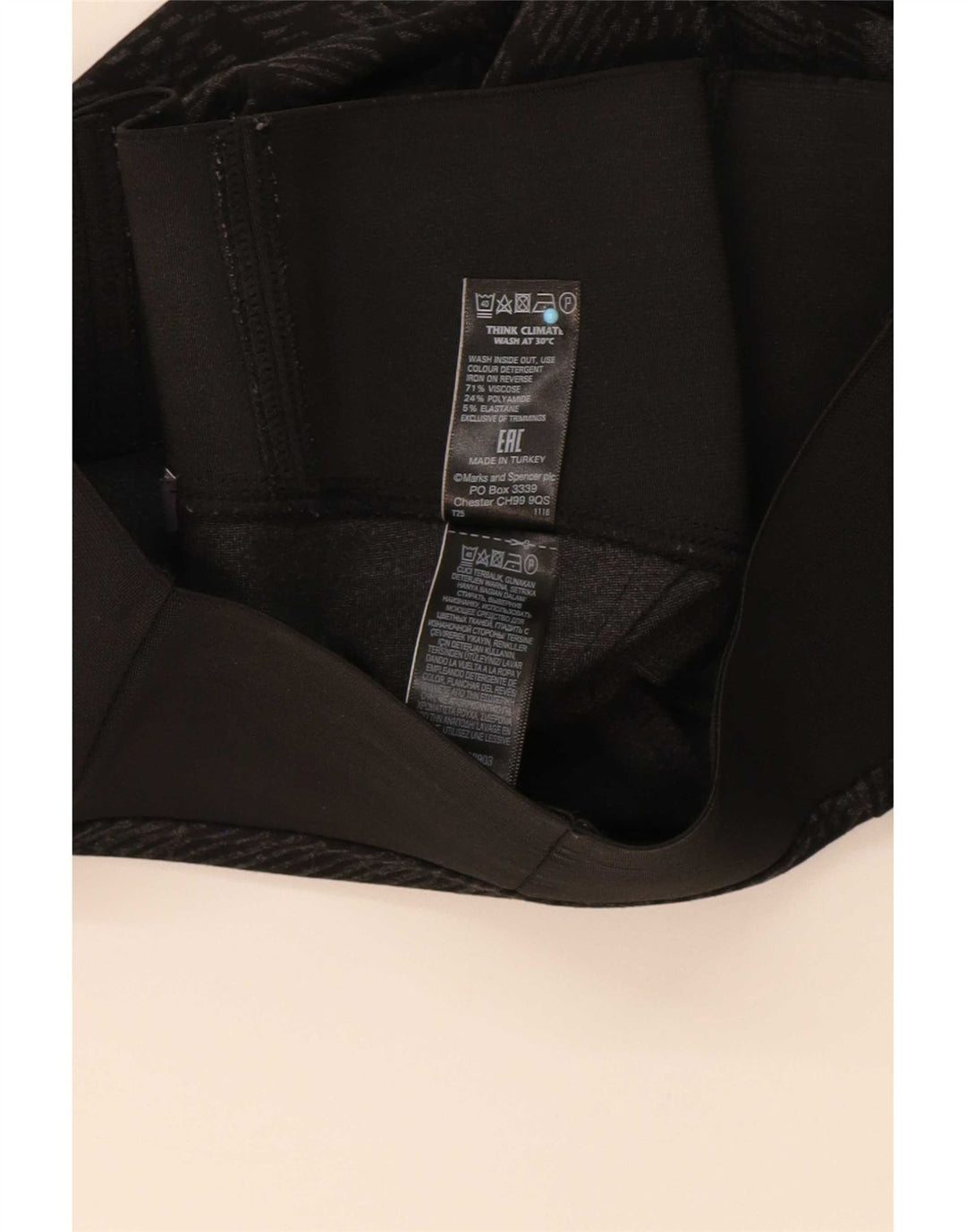 Marks & Spencer Damen Leggings UK 10 Small Schwarze geometrische Viskose