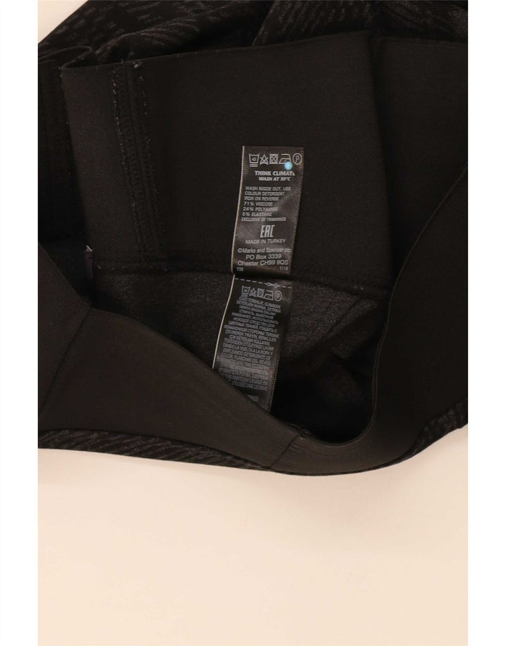 Marks & Spencer Damen Leggings UK 10 Small Schwarze geometrische Viskose