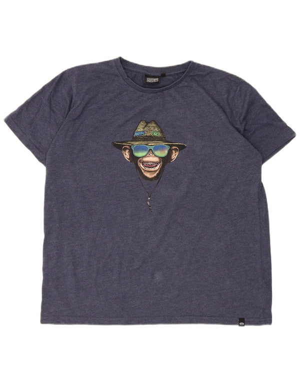 Animal-Grafik-T-Shirt für Jungen, 15–16 Jahre, marineblaue Baumwolle