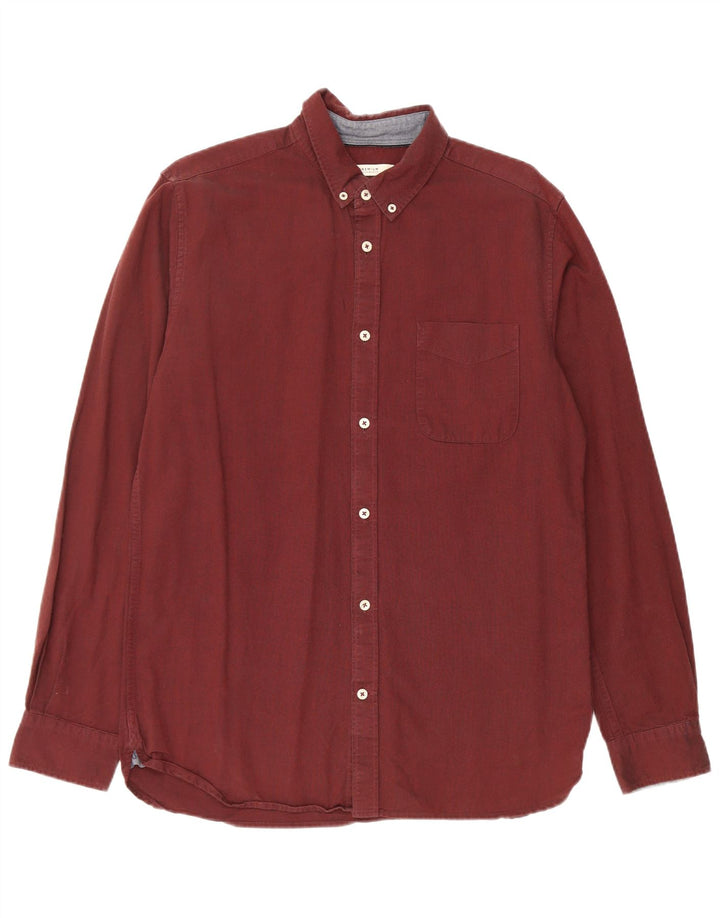 Jack & Jones Herren-Hemd, groß, Burgunderrot, Baumwolle