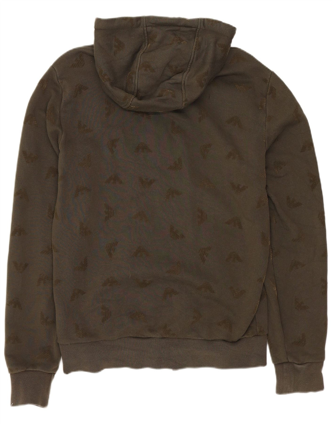 Armani Jeans Herren-Kapuzenpullover mit grafischem Reißverschluss, klein, Khaki, Baumwolle