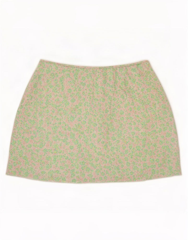 Zara Damen Minirock XL W32 Mehrfarbig geblümt