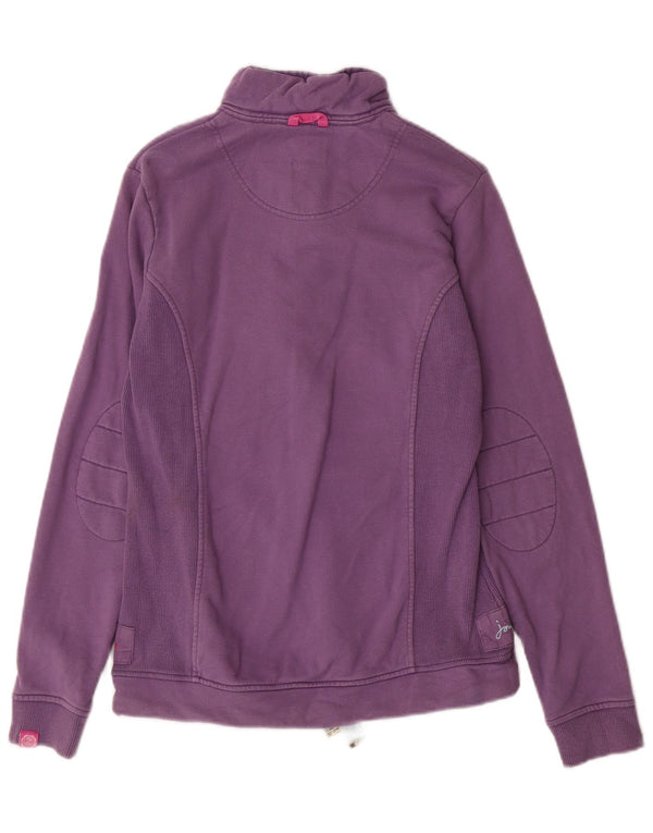 Joules Damen-Sweatshirt mit Knopfkragen, Gr. 8, Lila, Baumwolle