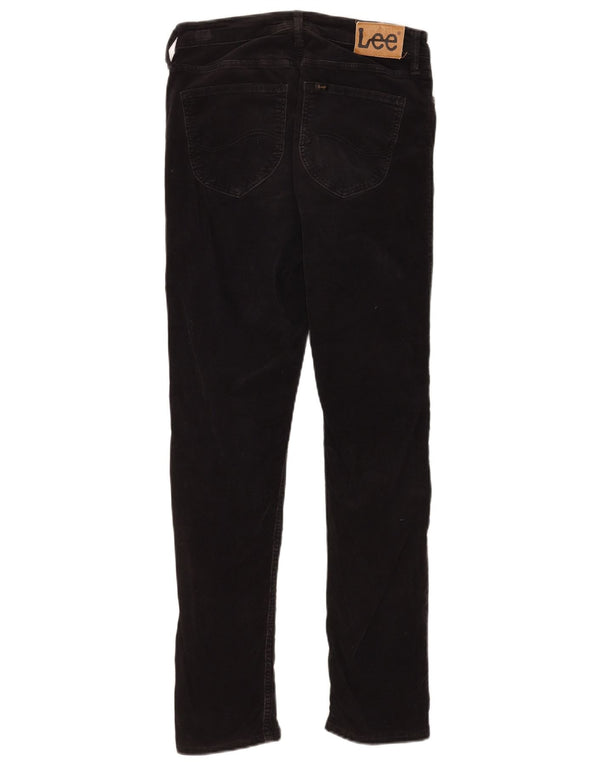 Lee Damen Elly Slim Cordhose W28 L30 Schwarz Baumwolle