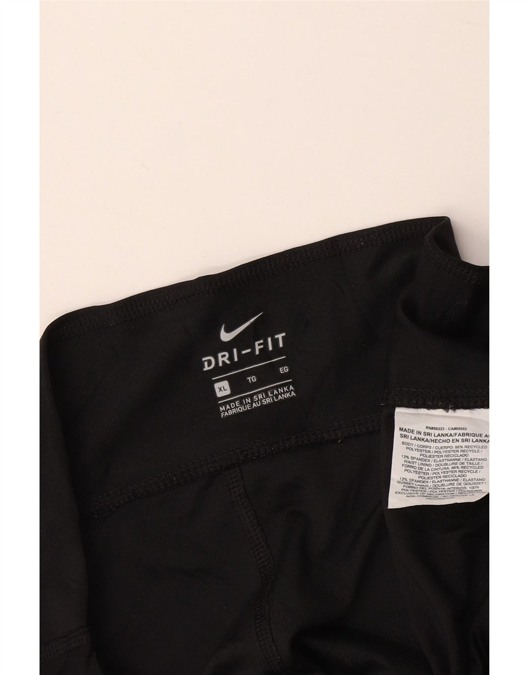 NIKE Womens Dri Fit Graphic Capri Leggings UK 18 XL Schwarz Polyester