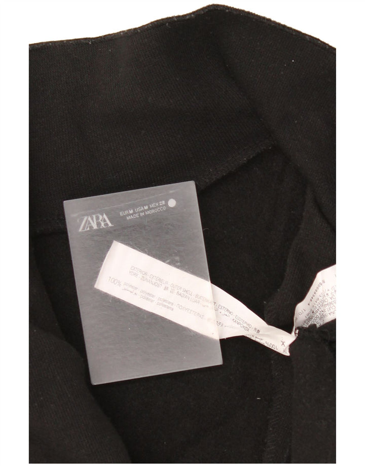 Zara Damen-Pullover, übergroß, mit Reißverschluss, UK 14, Mittelschwarz, Polyester